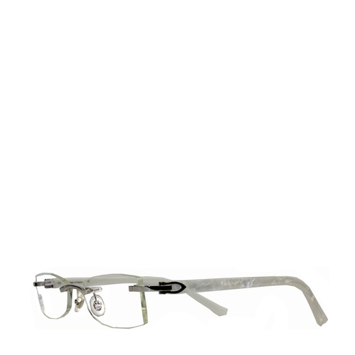 CARTIER/卡地亚无框镀铂金光学镜架大理石白色镜腿女款眼镜