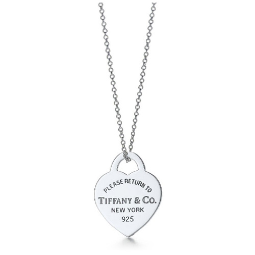 Tiffany & Co./蒂芙尼 女式925純銀心形項鏈 16英寸