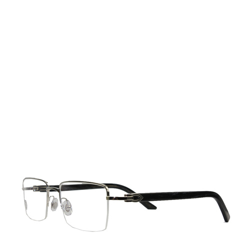 CARTIER/卡地亞經典半框拉絲款鍍鉑金商務簡約男款眼鏡