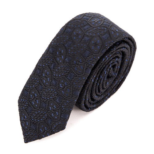 VERRI/VERRI 男士黑色/藍色花紋時尚領帶 尺寸:145×5cm