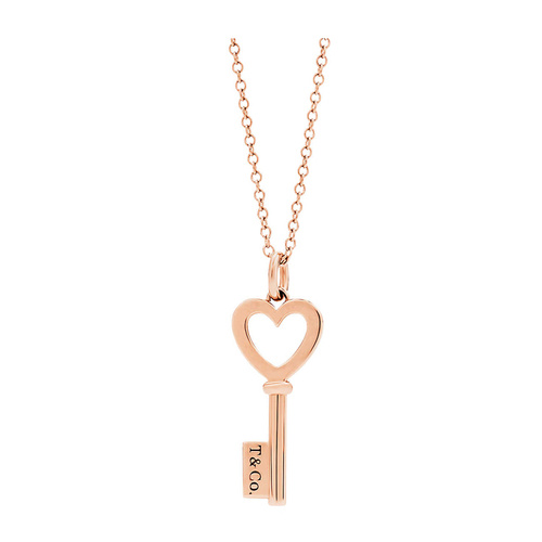 Tiffany & Co./蒂芙尼TIFFANY KEYS系列 18K玫瑰金心形钥匙吊坠项链
