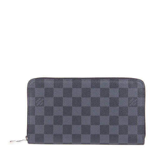 Louis Vuitton/路易威登N63077灰色棋盤格Damier帆布 男士拉鏈手包