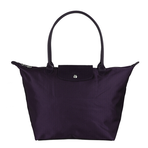 Longchamp/珑骧 女士尼龙折叠 手拎包 女士 单肩包 大号 1899 加厚版 深紫