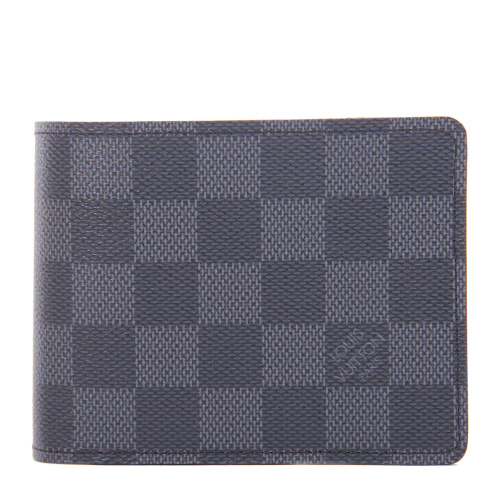 Louis Vuitton/路易威登 MULTIPLE灰棋格 男士 牛皮 短款 两折 钱包 钱夹 N62663